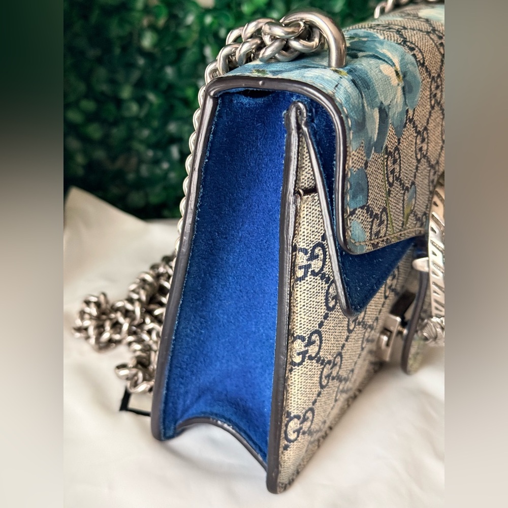 100% Authentic Gucci Blue Floral GG Supreme Bag - Picture 6 of 12